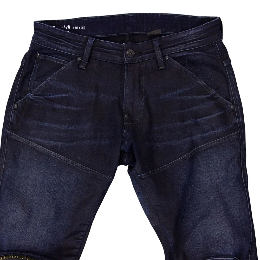 G-Star Raw 5620 3D Zip Knee Skinny Jeans Mens 31x32 Dark Indigo Moto Biker